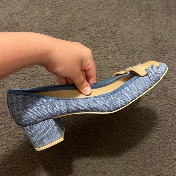 FS/NY French Sole New York Faux Snakeskin Heeled Loafers - Picture 6 of 7